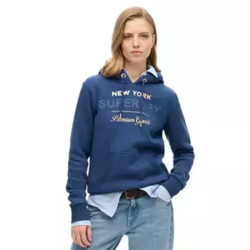 Худи Superdry Luxe Metallic Logo, синий