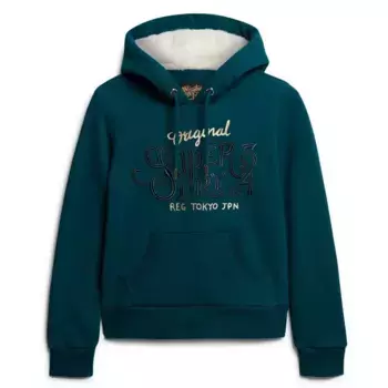 Худи Superdry Luxe Metallic Logo, зеленый