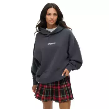 Худи Superdry Micro Logo Graphic Pluse Size, черный