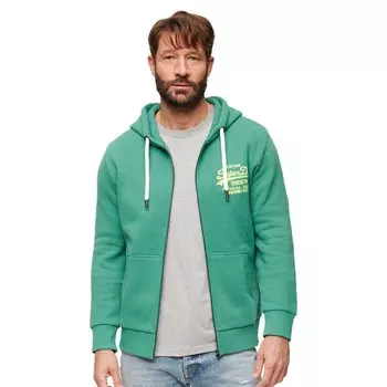 Худи Superdry Neon Vl, зеленый