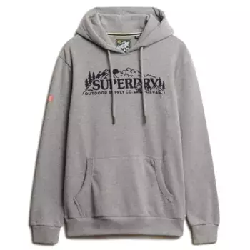 Худи Superdry Outdoor Scene Relaxed Fit, серый