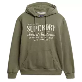 Худи Superdry Outdoor Supply Co Relaxed Fit, зеленый
