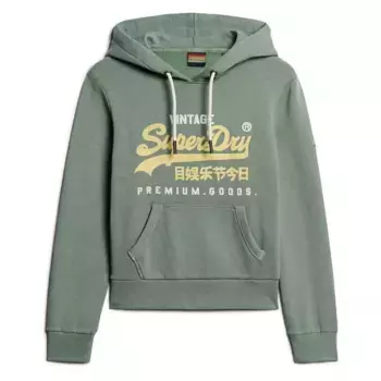 Худи Superdry Puff Print Vl Graphic, зеленый