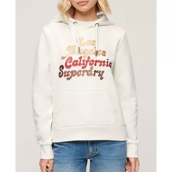 Худи Superdry Retro Glitter Logo, бежевый