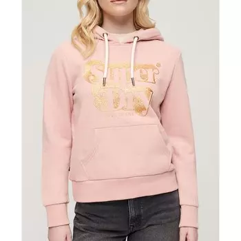 Худи Superdry Retro Glitter Logo, розовый