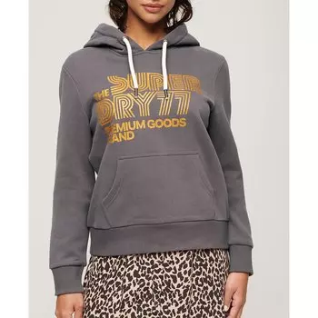 Худи Superdry Retro Glitter Logo, серый
