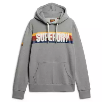 Худи Superdry Retro Stripe Logo, серый