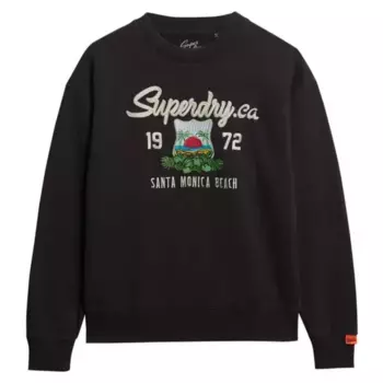 Худи Superdry Souvenir Graphc Embroidered Loose Crew, черный