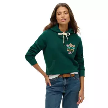 Худи Superdry Summer Garden, зеленый