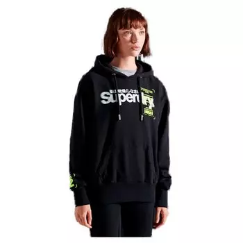 Худи Superdry Super 5 Deconstruct, черный