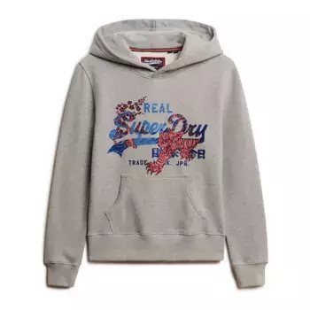 Худи Superdry Tokyo Vl Relaxed Fit, серый
