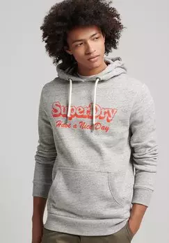 Худи Superdry Travel, атлетик серый меланж