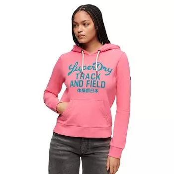 Худи Superdry Varsity Flocked Graphic, розовый