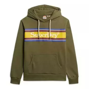 Худи Superdry Venue Logo Stripe Relaxed, зеленый