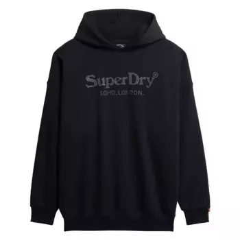 Худи Superdry Venue Metallic Relaxed, черный