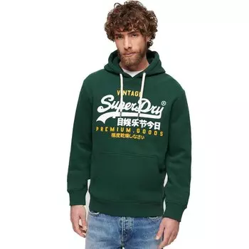 Худи Superdry Vintage Logo Duo, зеленый