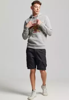 Худи Superdry Vintage Logo Narrative, атлетический серый меланж