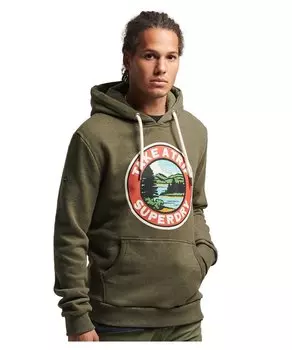 Худи Superdry Vintage Travel, зеленый