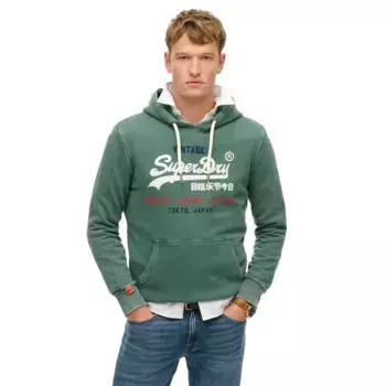 Худи Superdry Vl Cali Relaxed, зеленый