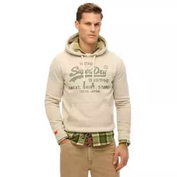 Худи Superdry Vl Heritage Relaxed, бежевый