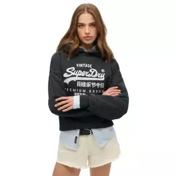 Худи Superdry Vl Metallic Relaxed, черный
