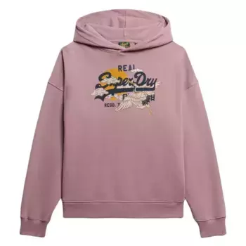 Худи Superdry VL Tokyo Relaxed Fit, розовый