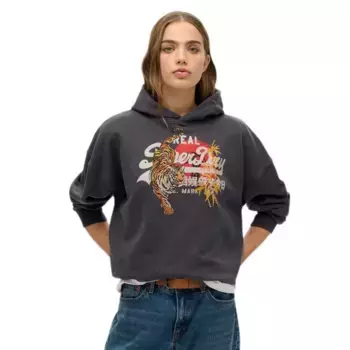 Худи Superdry VL Tokyo Relaxed Fit, серый