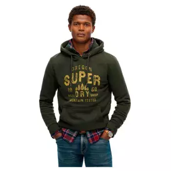 Худи Superdry Work Shop, зеленый