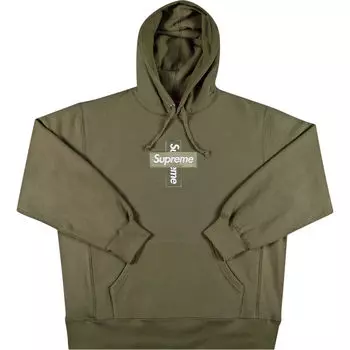 Худи Supreme Cross Box Logo, светло-оливковый