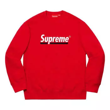Худи Supreme SS20 Week 2 Underline Crewneck logo Round Neck Pullover Unisex Red, красный
