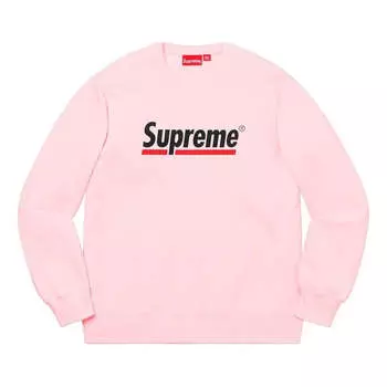 Худи Supreme SS20 Week 2 Underline Crewneck logo Round Neck Pullover Unisex Pink, розовый