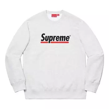 Худи Supreme SS20 Week 2 Underline Crewneck logo Round Neck Pullover Unisex light grey