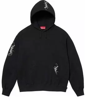 Худи Supreme Tag Hooded Sweatshirt 'Black White', черный