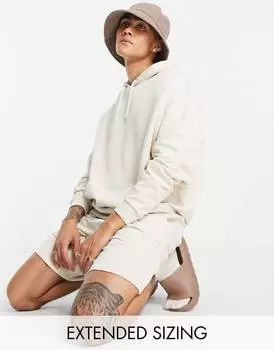 Худи свободного кроя бежевого цвета ASOS DESIGN