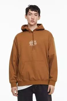 Худи свободного кроя H&amp;M, браун/голливуд