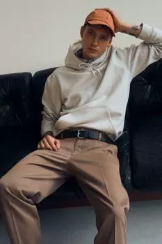 Худи свободного кроя H&amp;M, каменно-серый