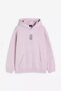 Худи свободного кроя H&amp;M, светло-фиолетовый/рик и морти