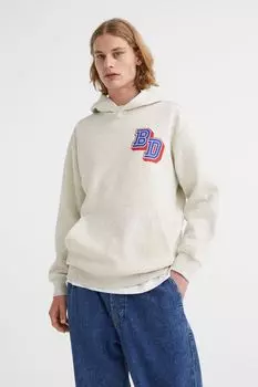 Худи свободного кроя H&amp;M, светло-серый меланж/бд