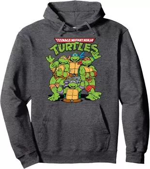 Худи Teenage Mutant Ninja Turtles Classic Retro Logo, темно-серый вереск