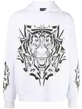 Худи Thunder Tiger с графичным принтом Plein Sport, белый