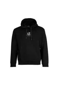 Худи - толстовка с капюшоном и логотипом из хлопковой смеси Armani Exchange, черный