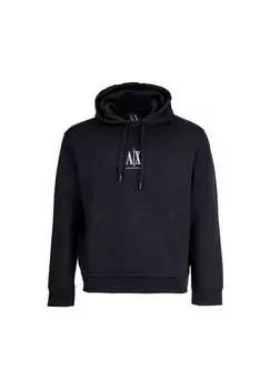 Худи - толстовка с капюшоном и логотипом из хлопковой смеси Armani Exchange, синий