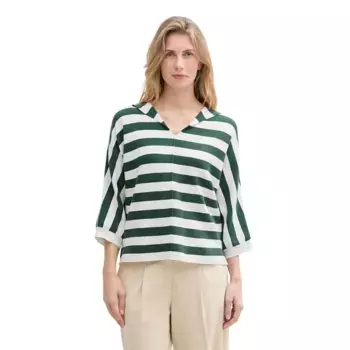 Худи Tom Tailor Knit Striped, зеленый