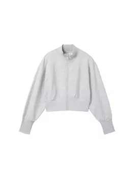 Худи TOM TAILOR Zip-Up Hoodie, пятнистый серый