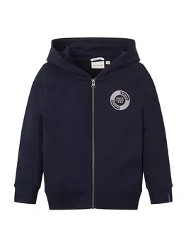 Худи TOM TAILOR Zip-Up Hoodie, темно-синий