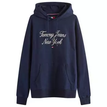 Худи Tommy Jeans Luxe Serif Ny Hoodie, цвет Dark Night Navy
