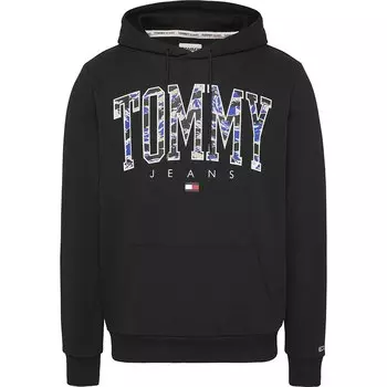 Худи Tommy Jeans Regular Camo New Varsity, черный