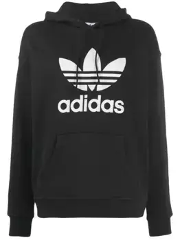 Худи Trefoil с логотипом Adidas, черный