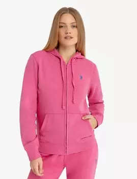 Худи U.S. Polo Assn. Fleece Full Zip Logo, розовый