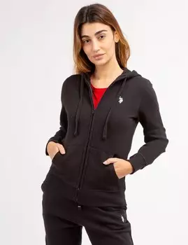 Худи U.S. Polo Assn. Fleece Full Zip Logo, черный